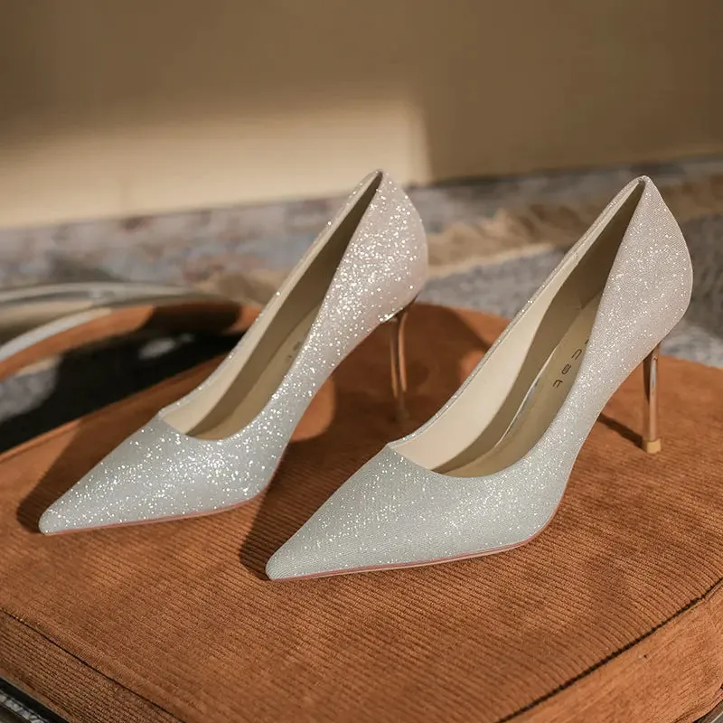 French High Heels Gradient Heels High Heeled Single Shoes