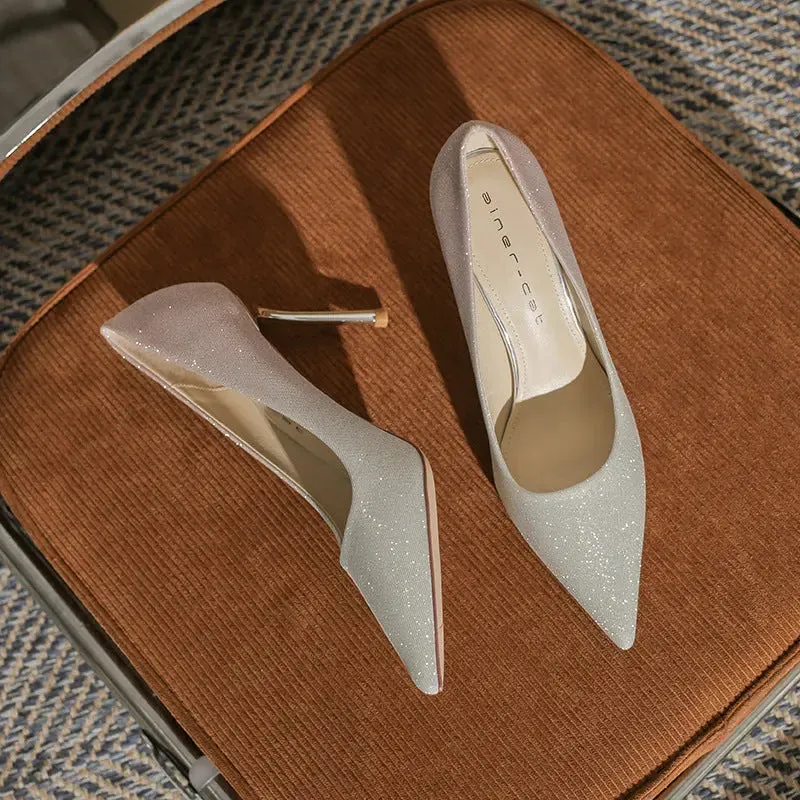 French High Heels Gradient Heels High Heeled Single Shoes