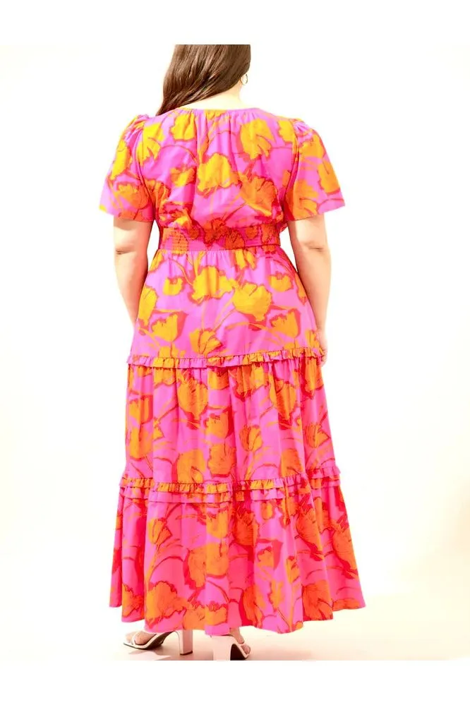 Fuchsia- Orange Dress