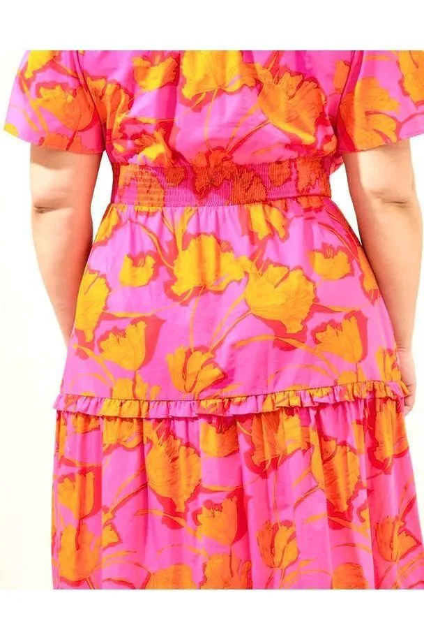 Fuchsia- Orange Dress