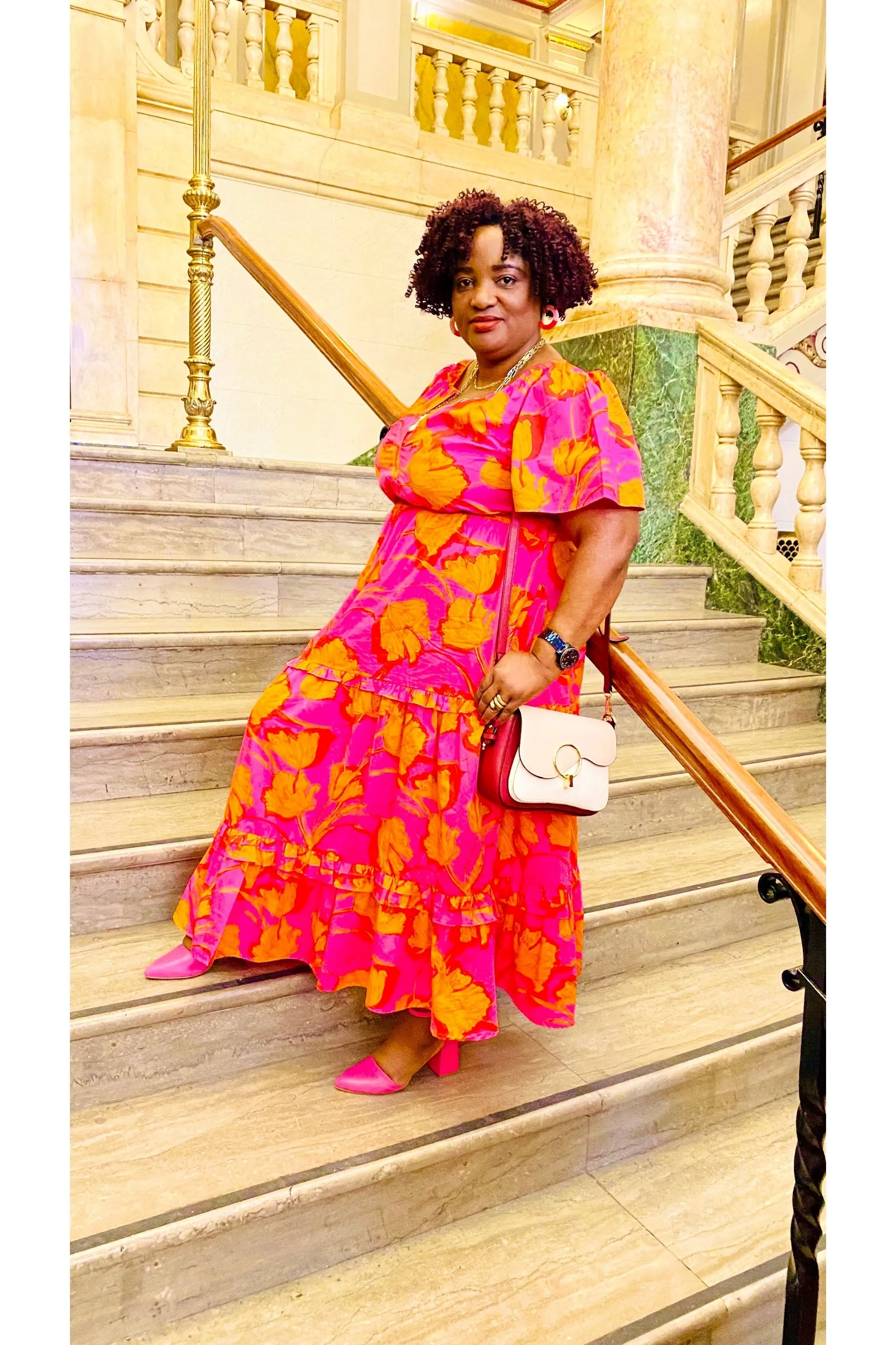 Fuchsia- Orange Dress