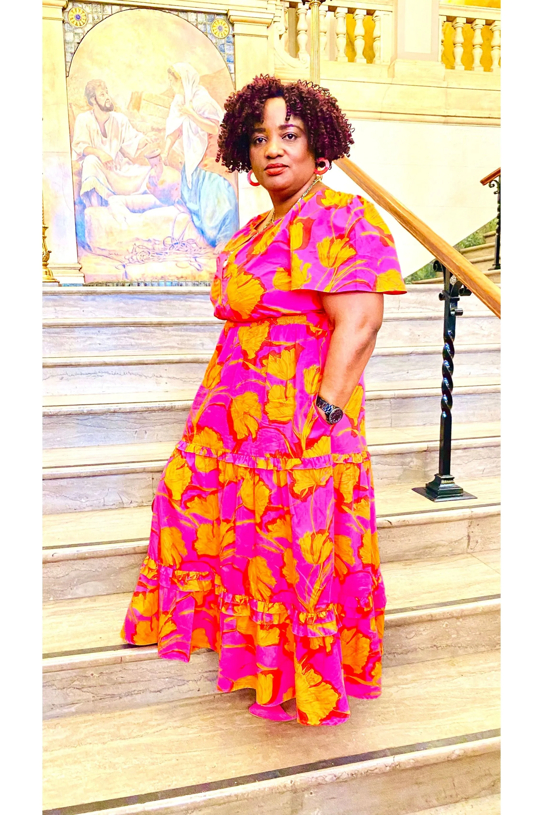 Fuchsia- Orange Dress