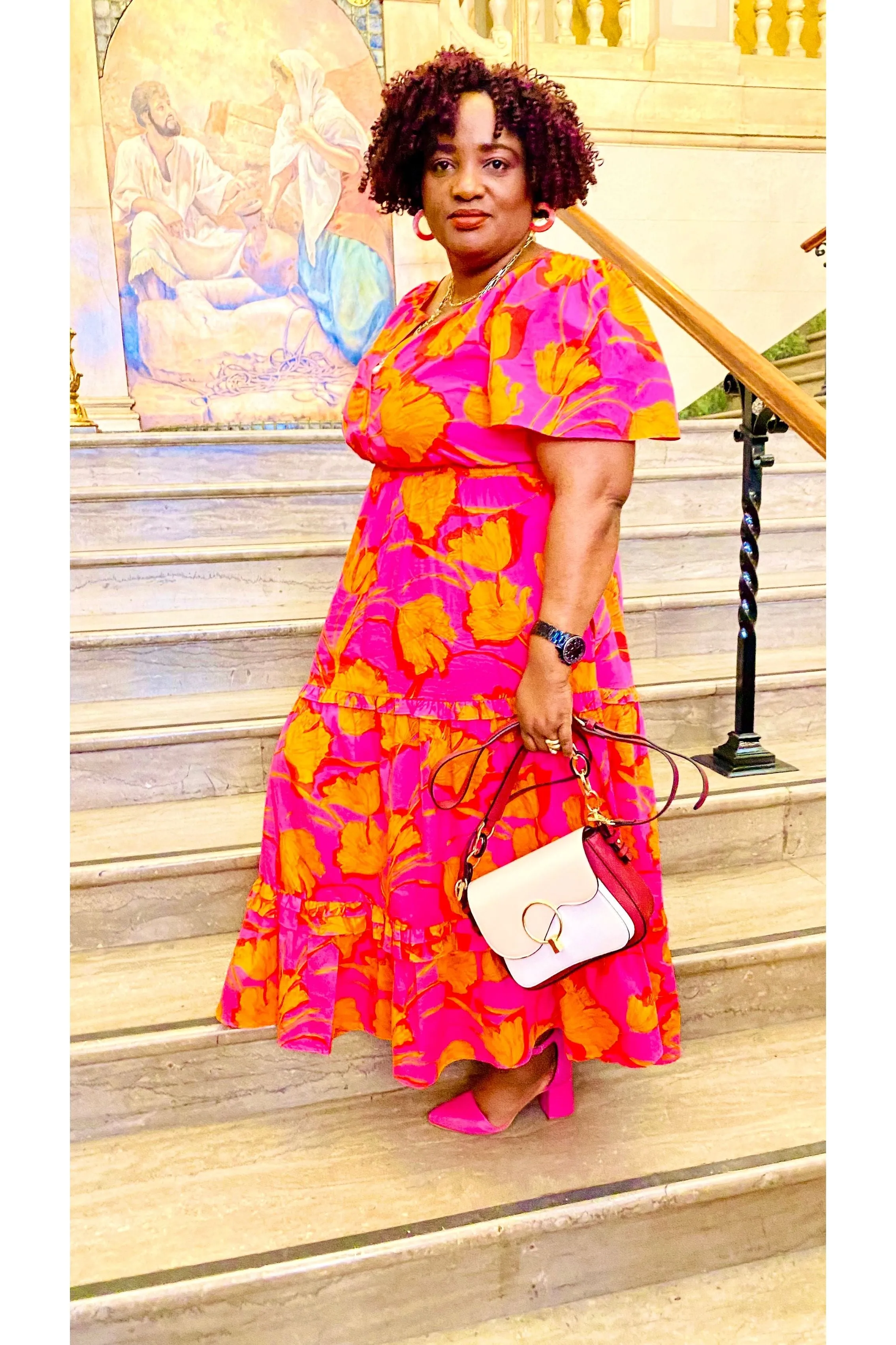 Fuchsia- Orange Dress