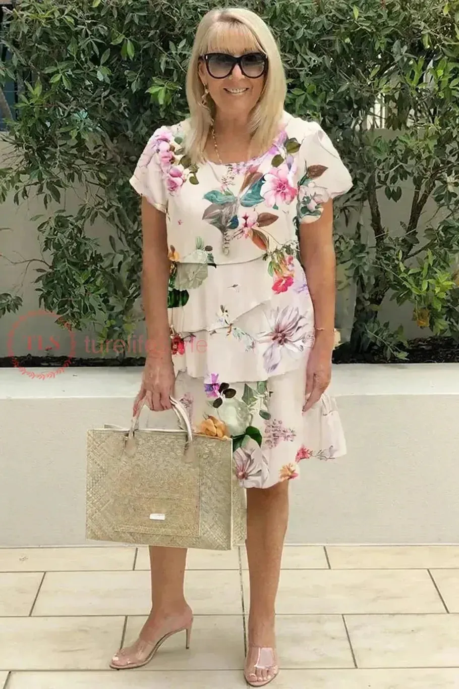 Giselle™ - Pleated Ruffled Floral Dress