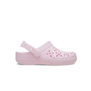 Giày Clog Trẻ Em Crocs Toddler Classic Floral Cutout - Pink Milk