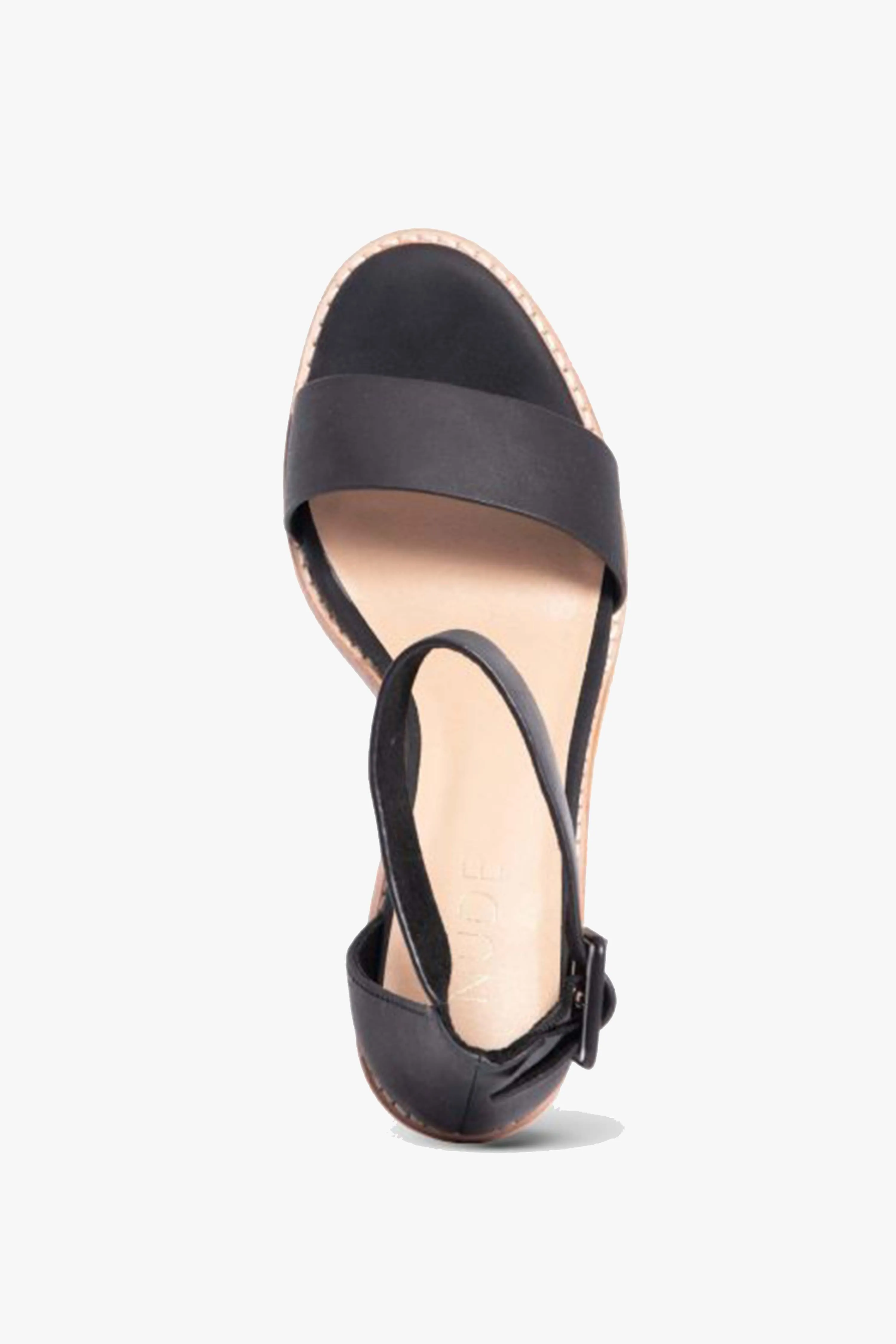 Grady Black Leather Ankle Strap Heel