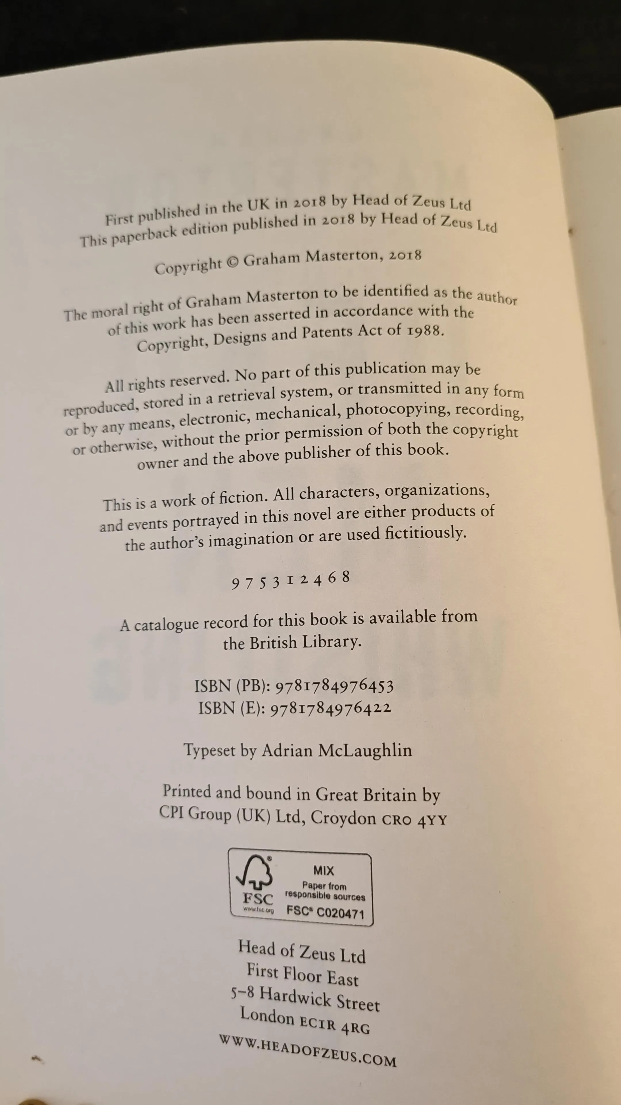 Graham Masterton - Dead Men Whistling, Head of Zeus, 2018, Paperbacks
