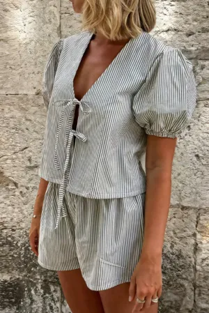 Hadley | Tie-Up Puff Sleeve Set