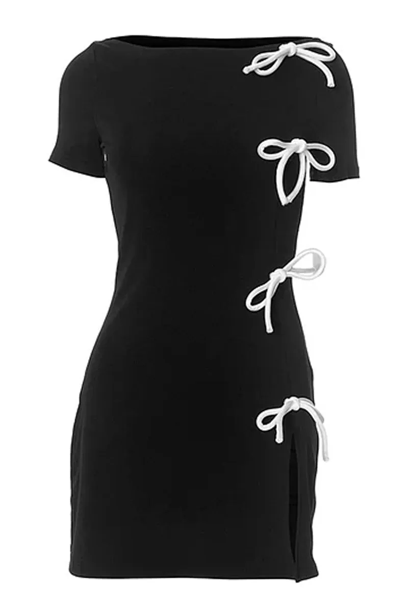 HBT1172 Tied Up Mini Dress
