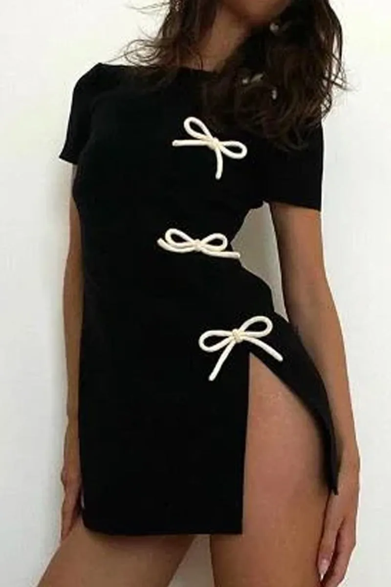 HBT1172 Tied Up Mini Dress