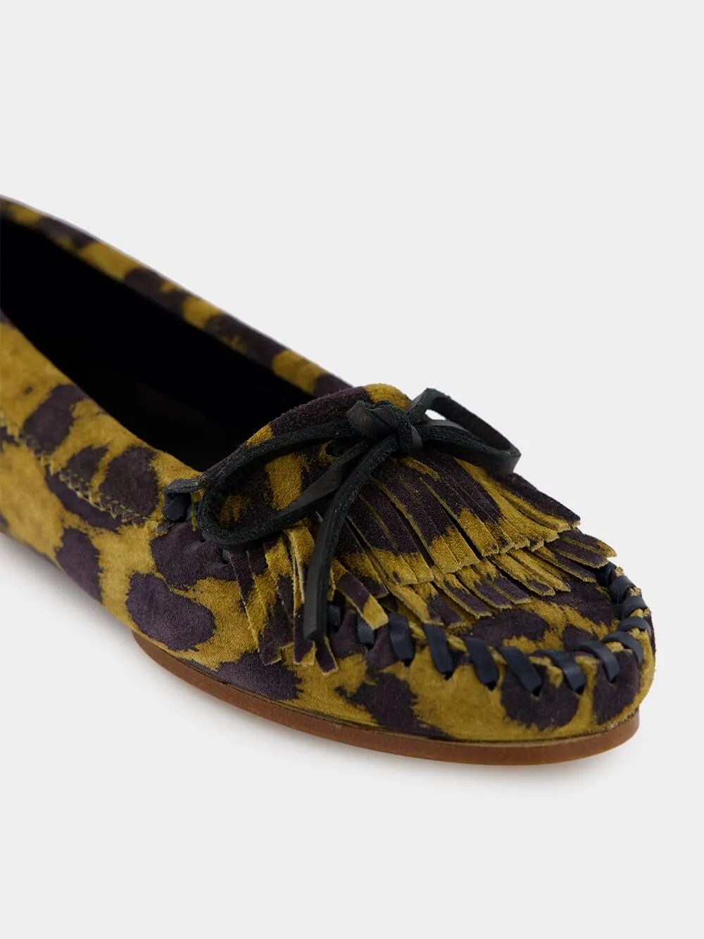 Indiana Loafer in Russet Leopard Suede