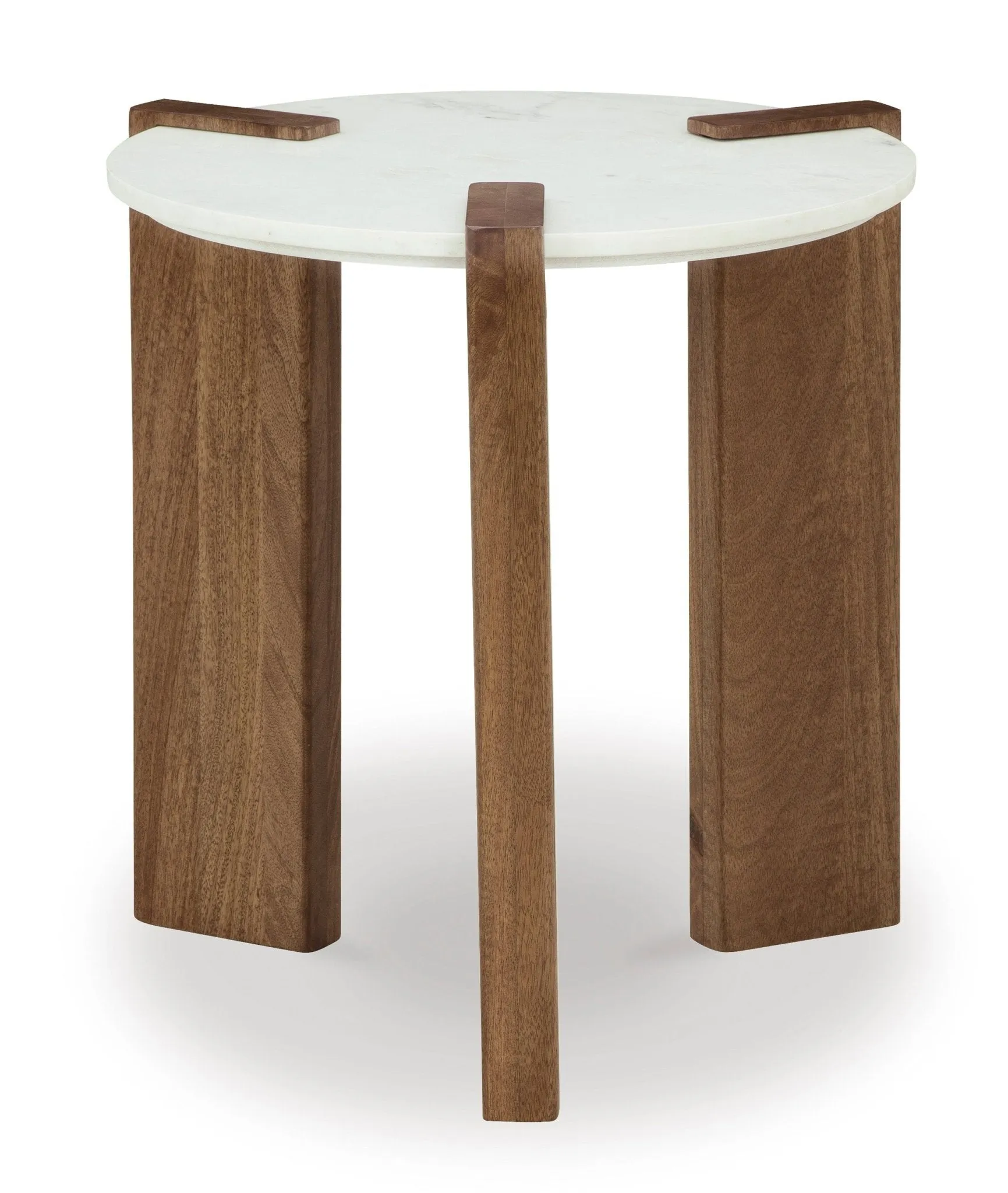 Isabelle Round Marble Top End Table