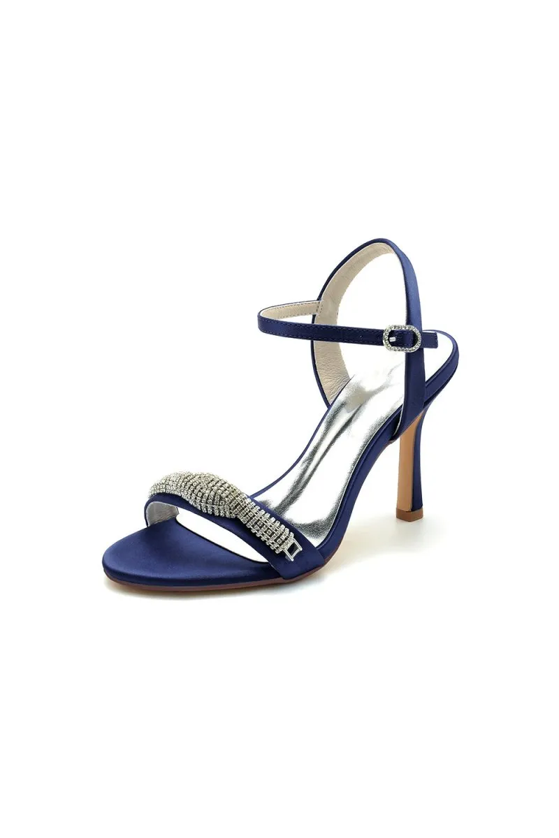 Ivory High Heels with Sparkling Crystal Embellishments