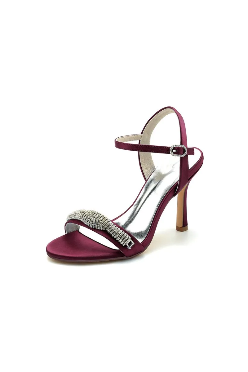Ivory High Heels with Sparkling Crystal Embellishments