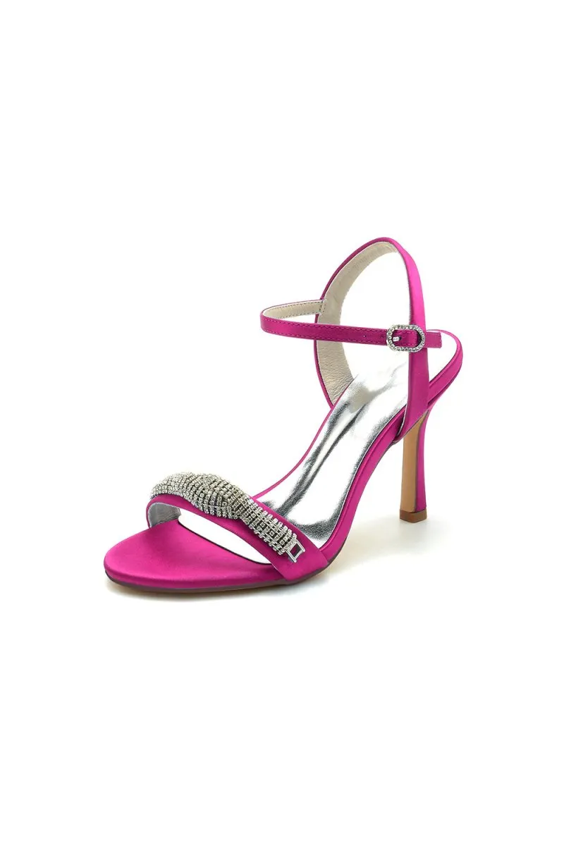 Ivory High Heels with Sparkling Crystal Embellishments