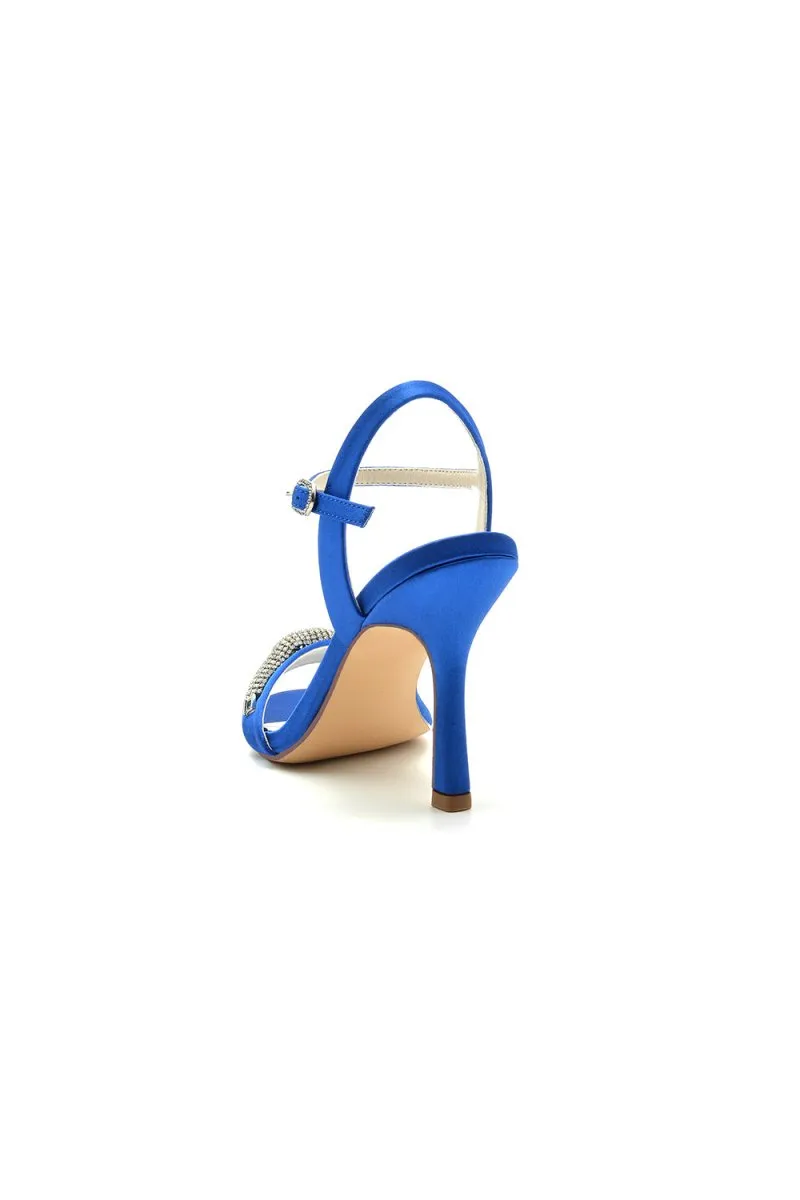 Ivory High Heels with Sparkling Crystal Embellishments