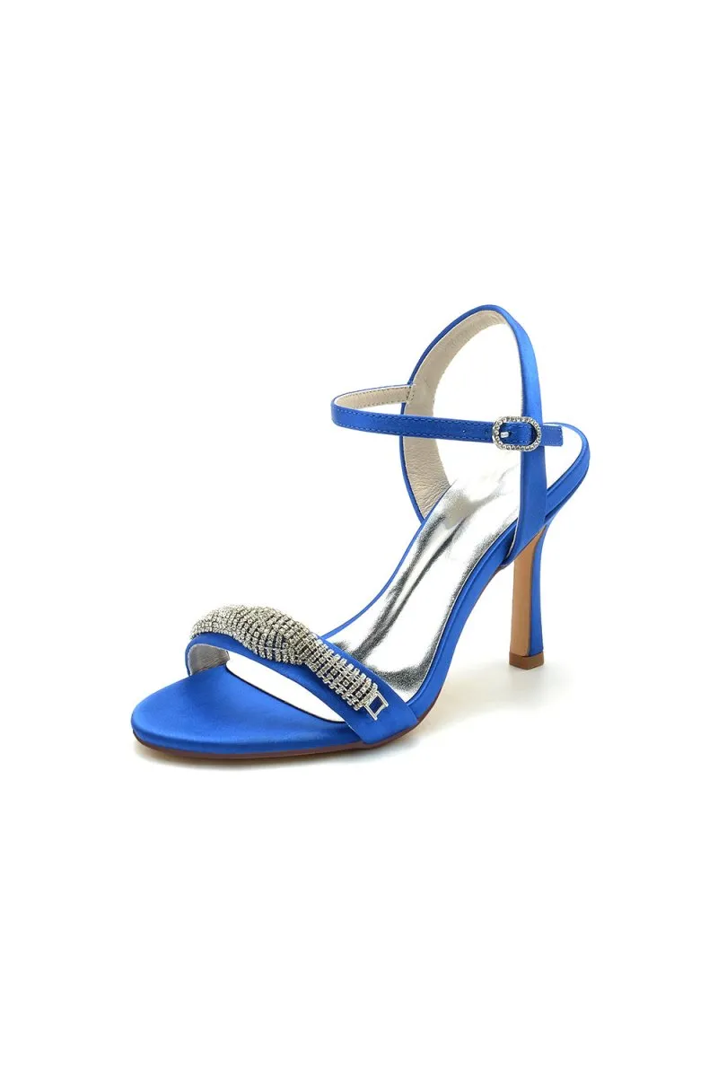 Ivory High Heels with Sparkling Crystal Embellishments