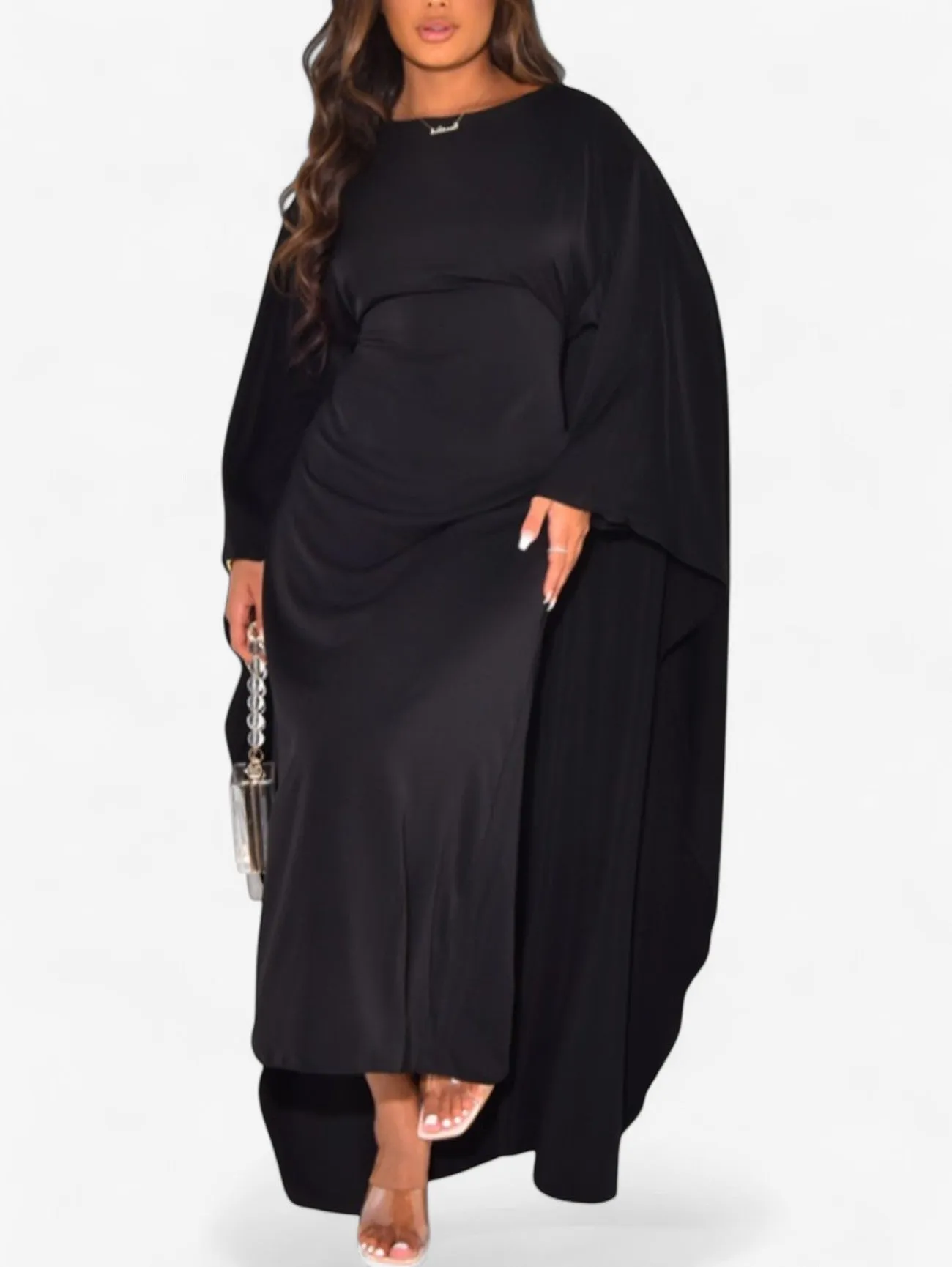 Jada | Women’s Long Sleeve Loose Evening Gown Maxi Dress