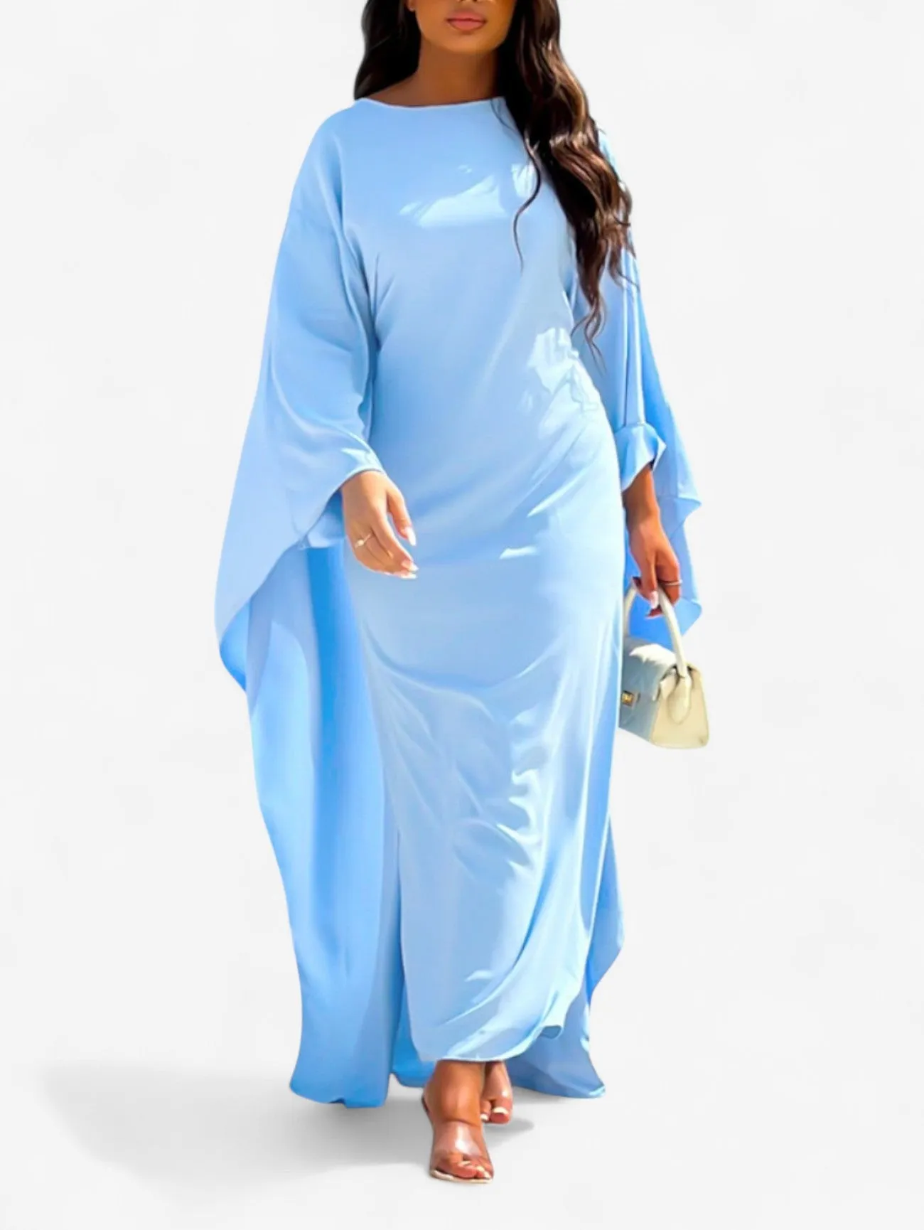 Jada | Women’s Long Sleeve Loose Evening Gown Maxi Dress