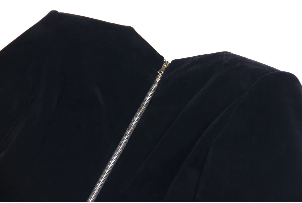 Jerri Gold Button Blazer Dress