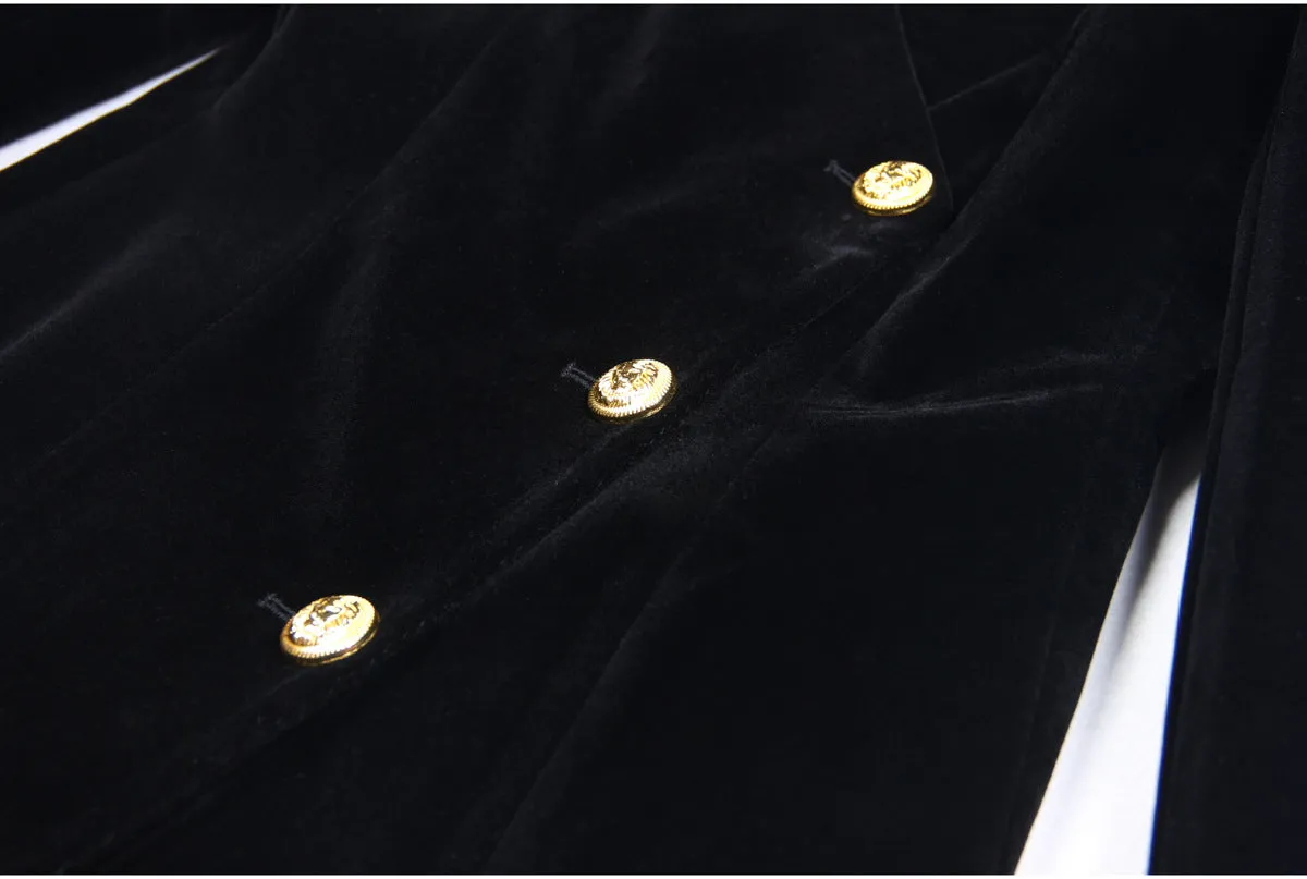 Jerri Gold Button Blazer Dress