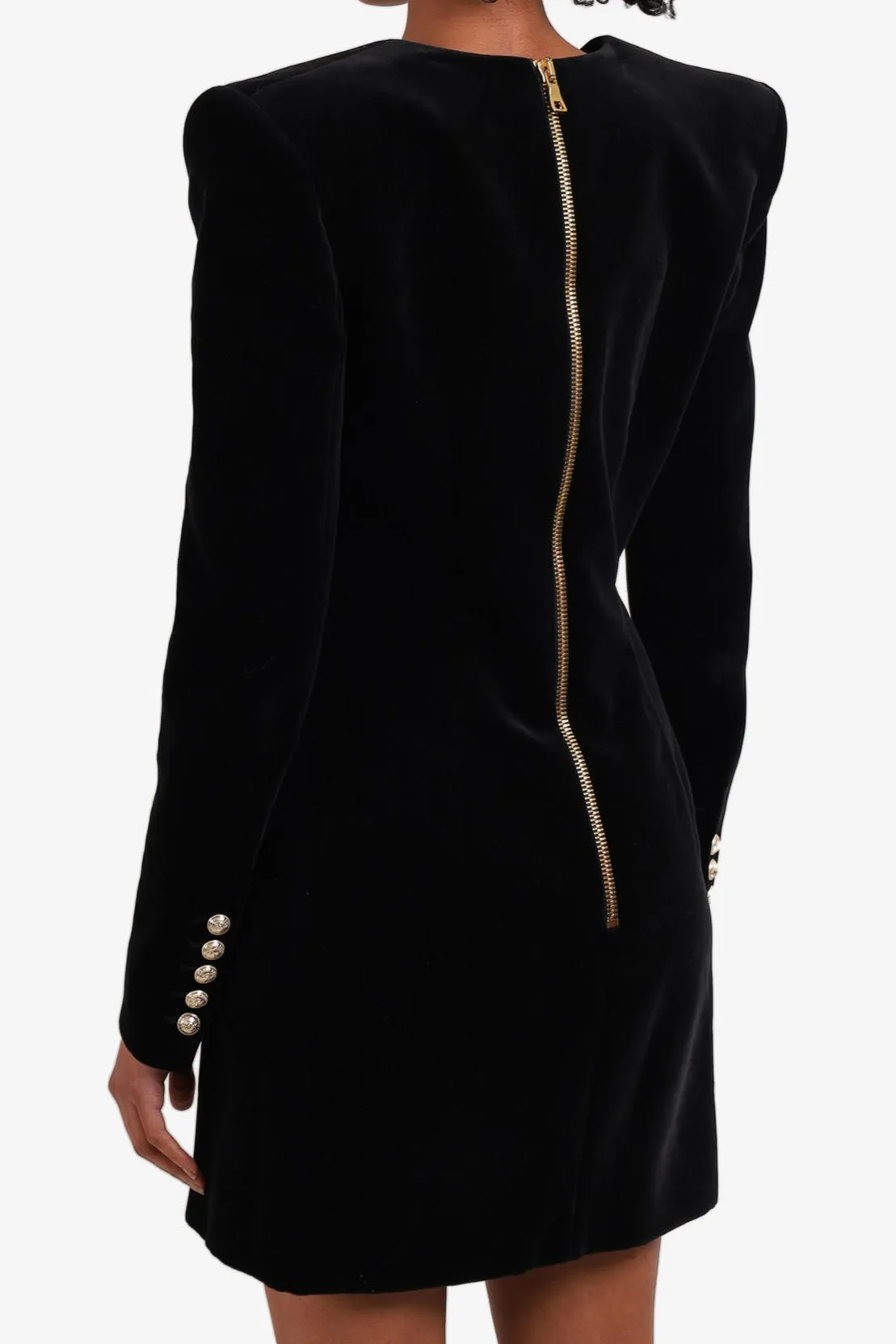 Jerri Gold Button Blazer Dress