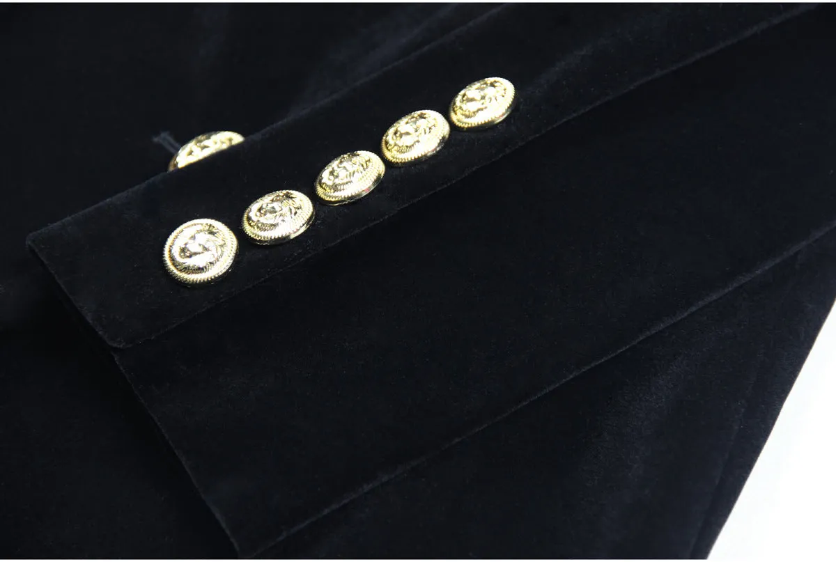 Jerri Gold Button Blazer Dress