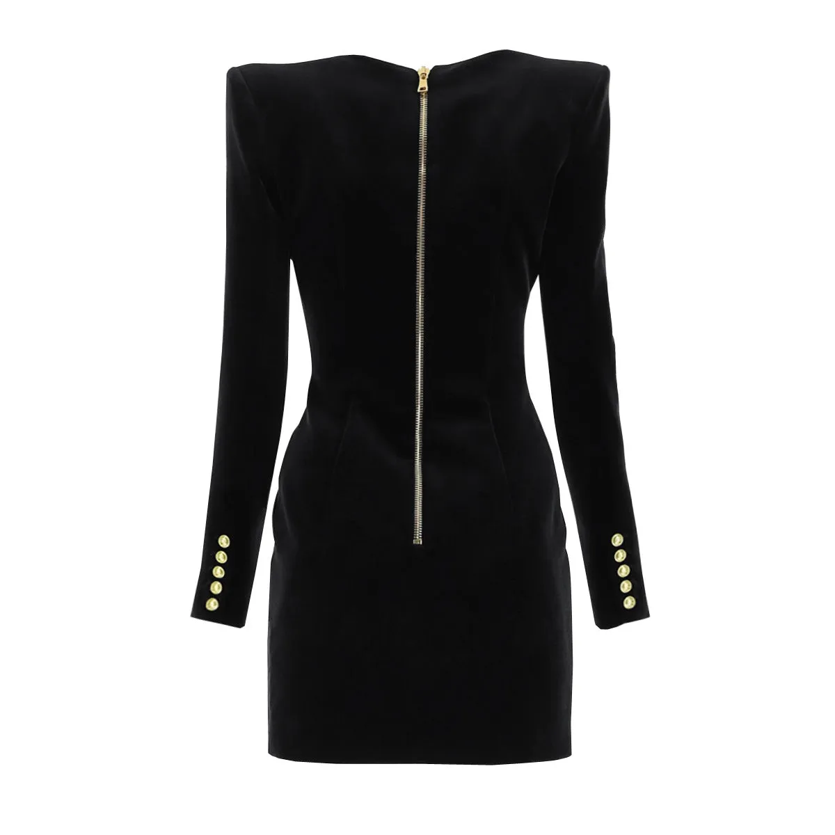 Jerri Gold Button Blazer Dress