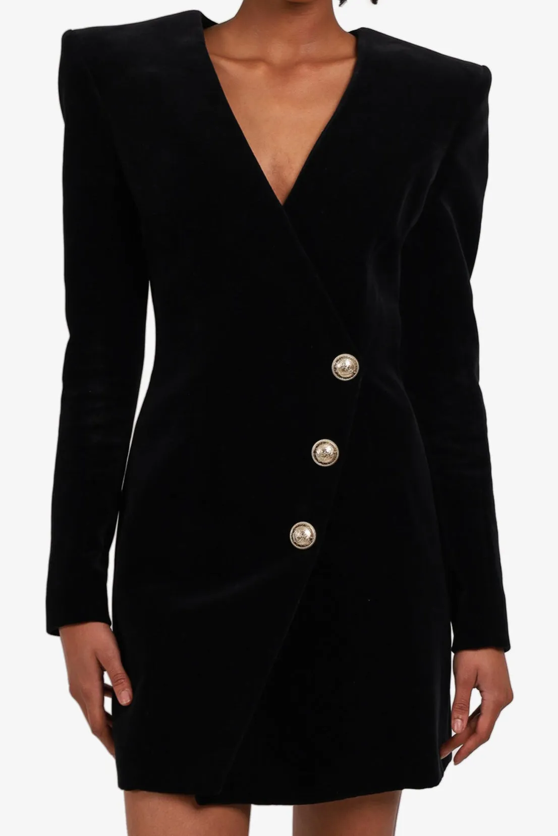 Jerri Gold Button Blazer Dress
