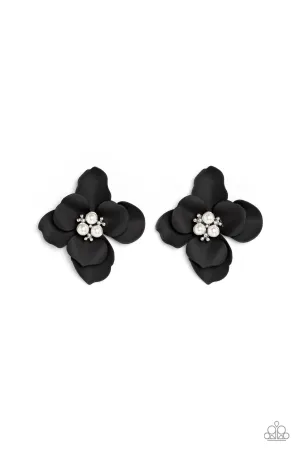 Jovial Jasmine - Black Post Earring