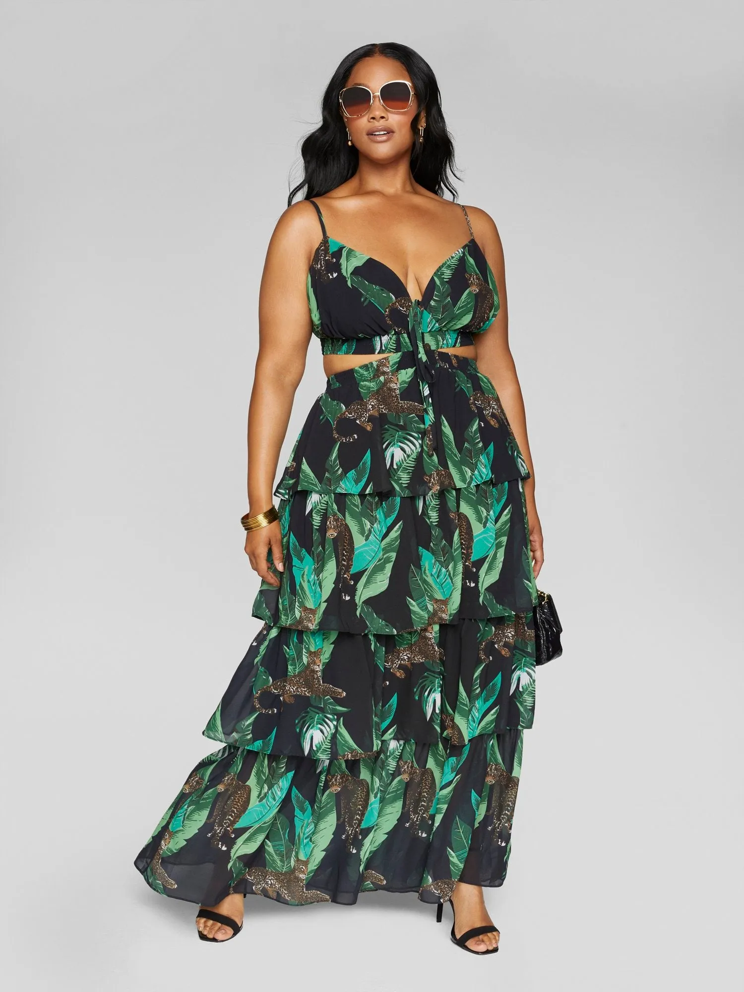 Kisha Cutout Tiered Maxi Dress