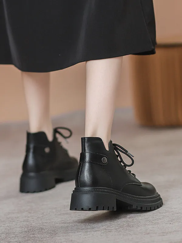 Lace-Up Rivet Round-Toe Split-Joint Boots Dr. Martens Boots