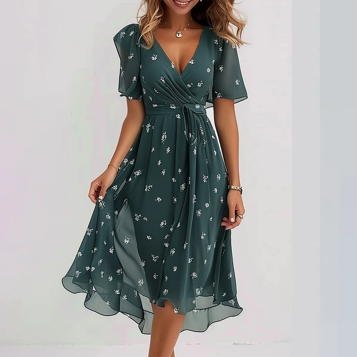 Lauti | Elegant short sleeve dress