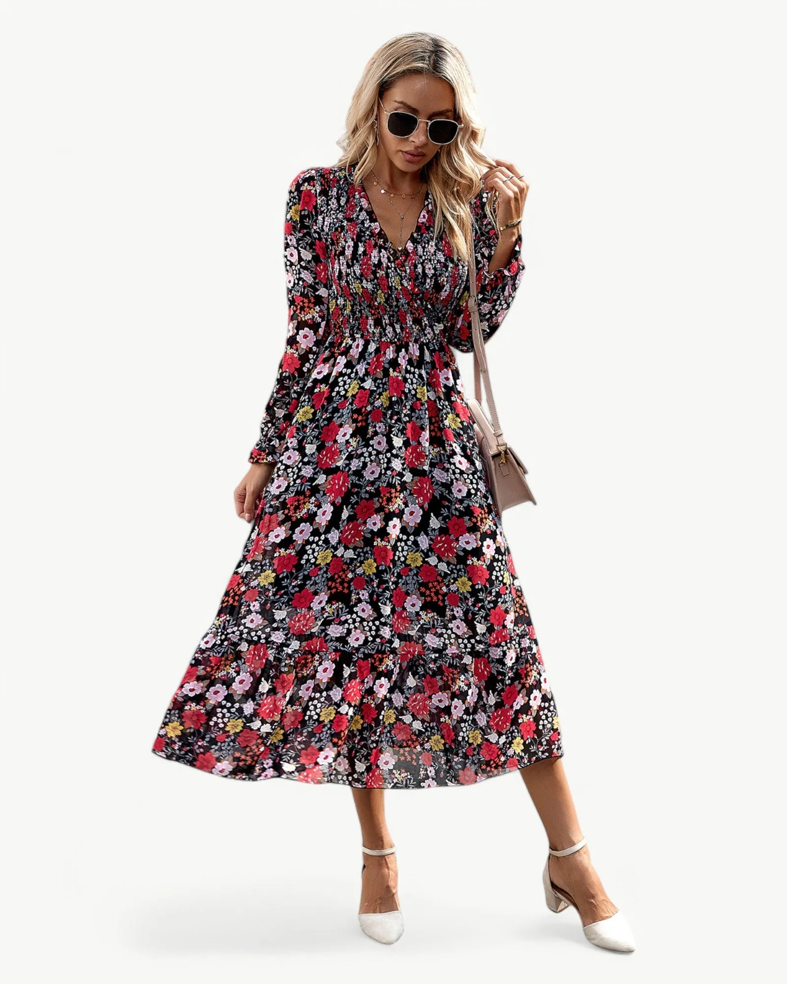 Leontine™ Elegant Long sleeve floral dress