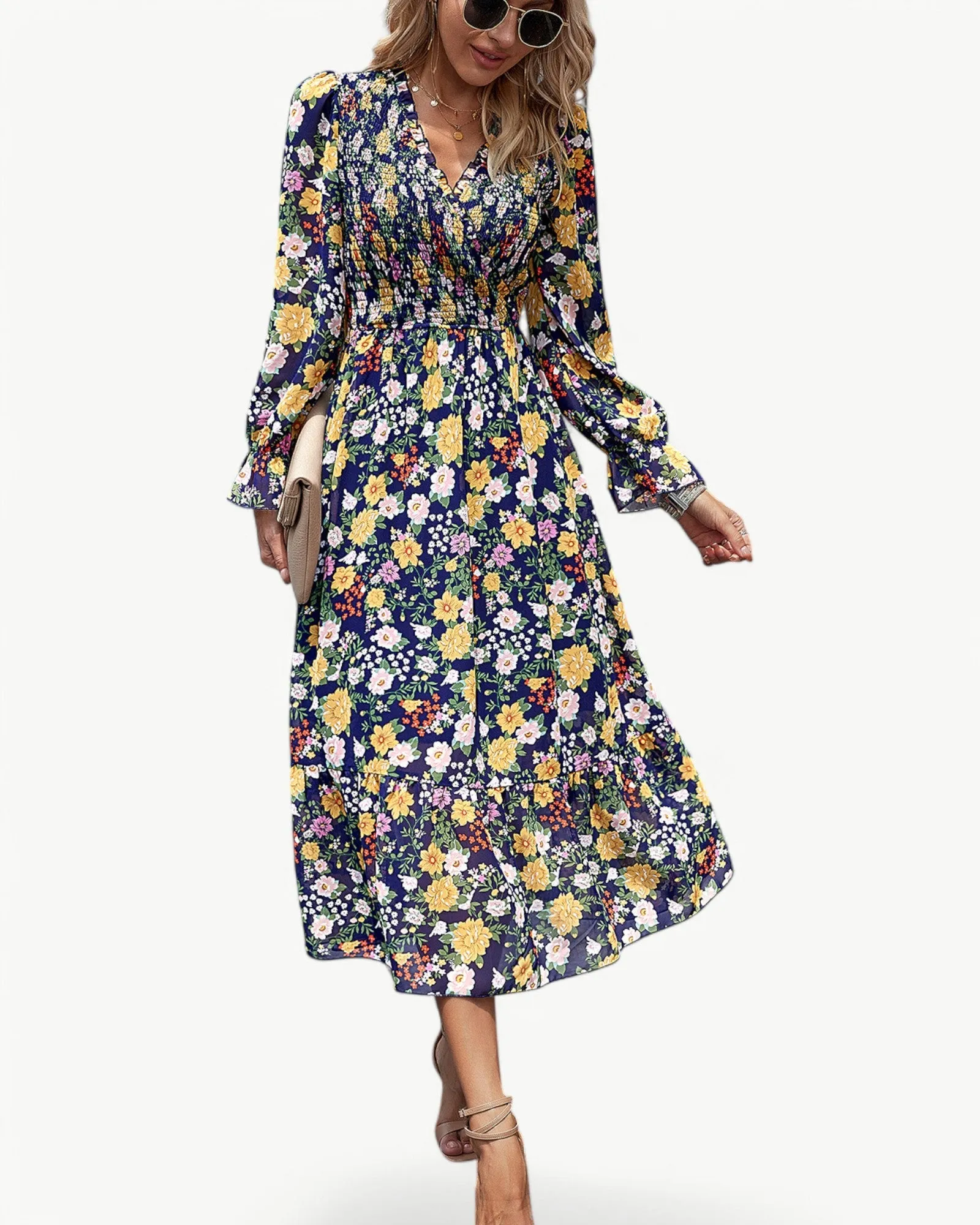 Leontine™ Elegant Long sleeve floral dress