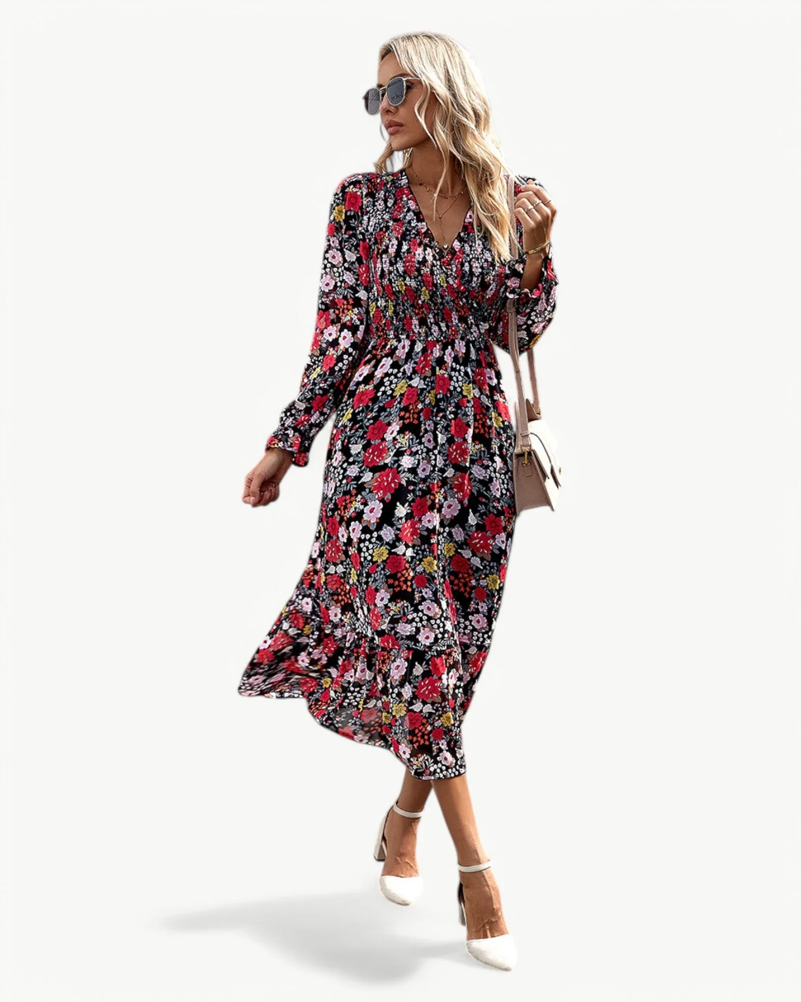 Leontine™ Elegant Long sleeve floral dress
