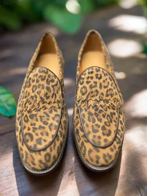 Leopard Print Double Fringe Loafer