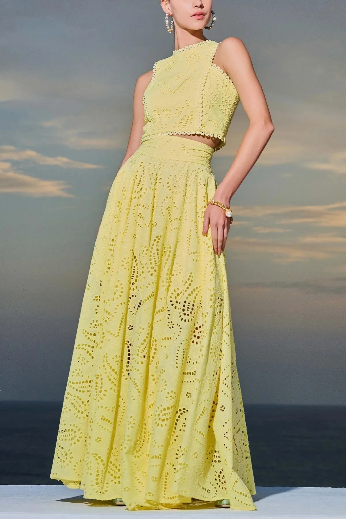 Linda | Women’s Flowy Eyelet Set Dress