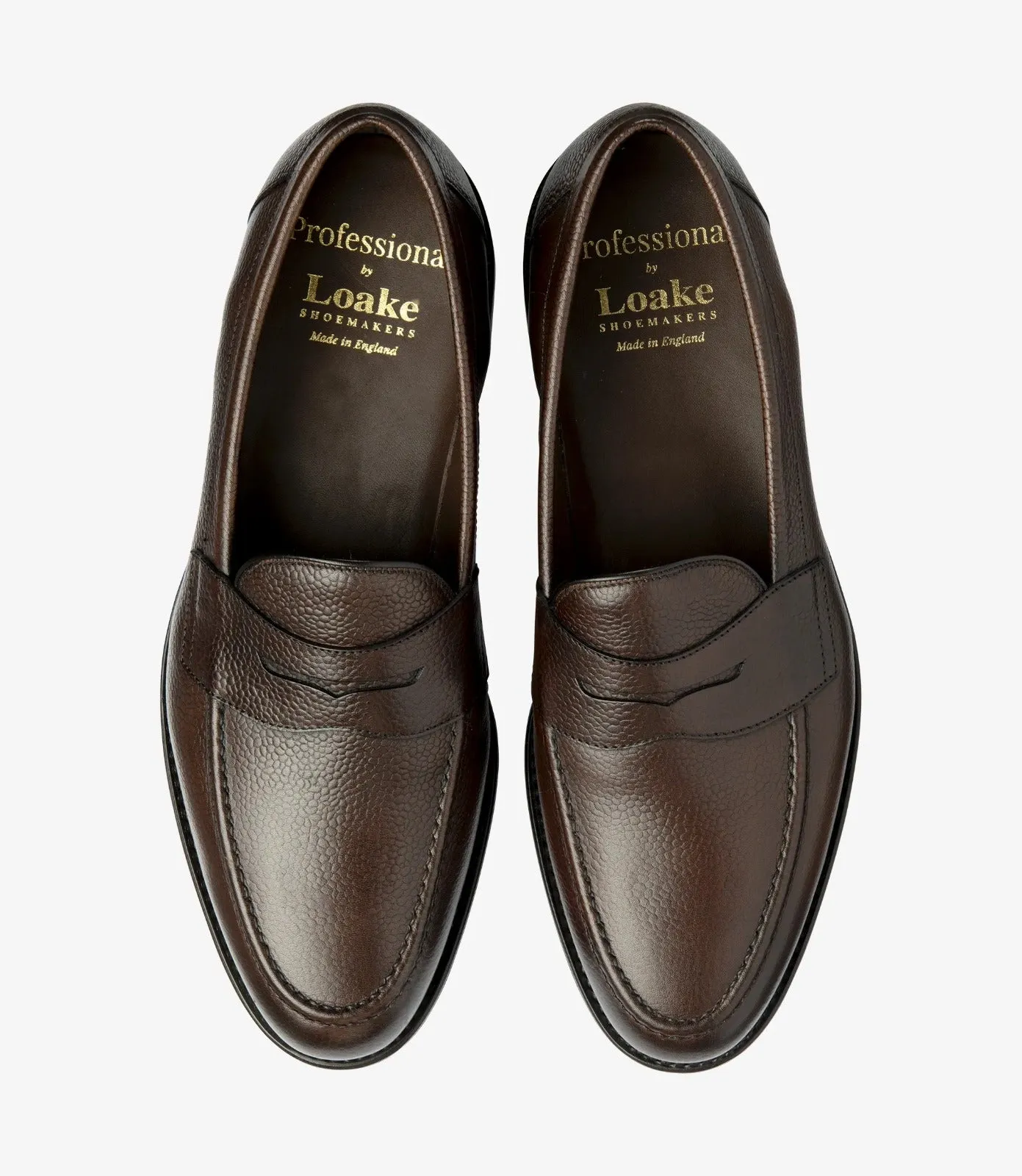 LOAKE Imperial Loafer - Brown Grain Calf  - (F) fitting rubber Sole