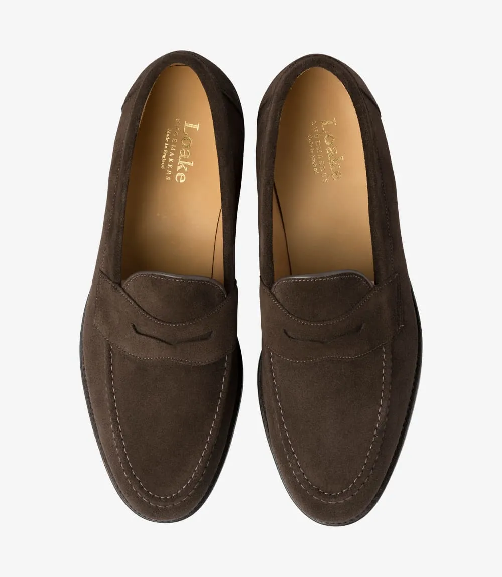 LOAKE Imperial Loafer - Dark Brown Suede - (F) fitting leather Sole