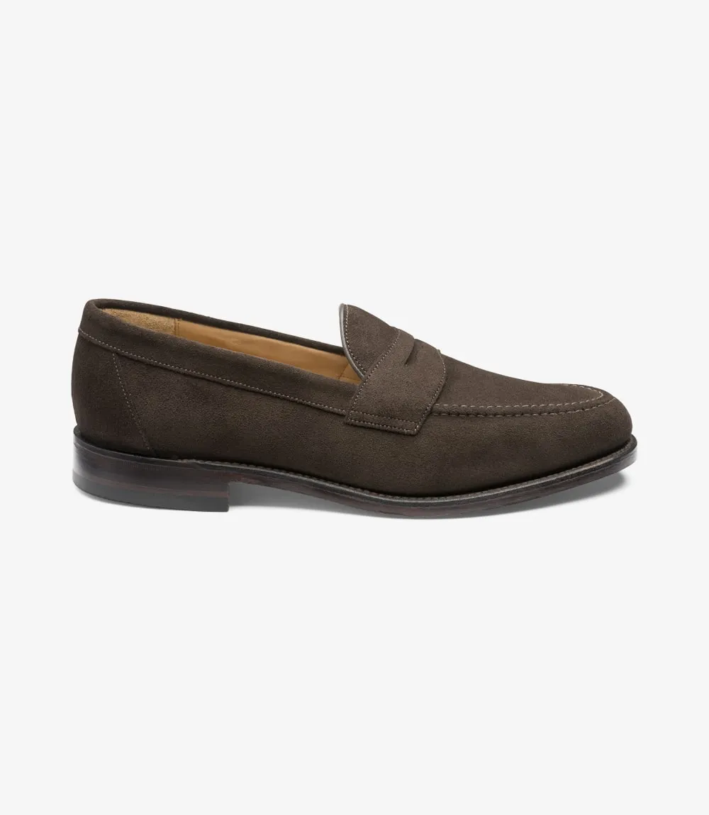 LOAKE Imperial Loafer - Dark Brown Suede - (F) fitting leather Sole