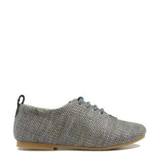 Manuela Blue Weave Lace Up Oxford