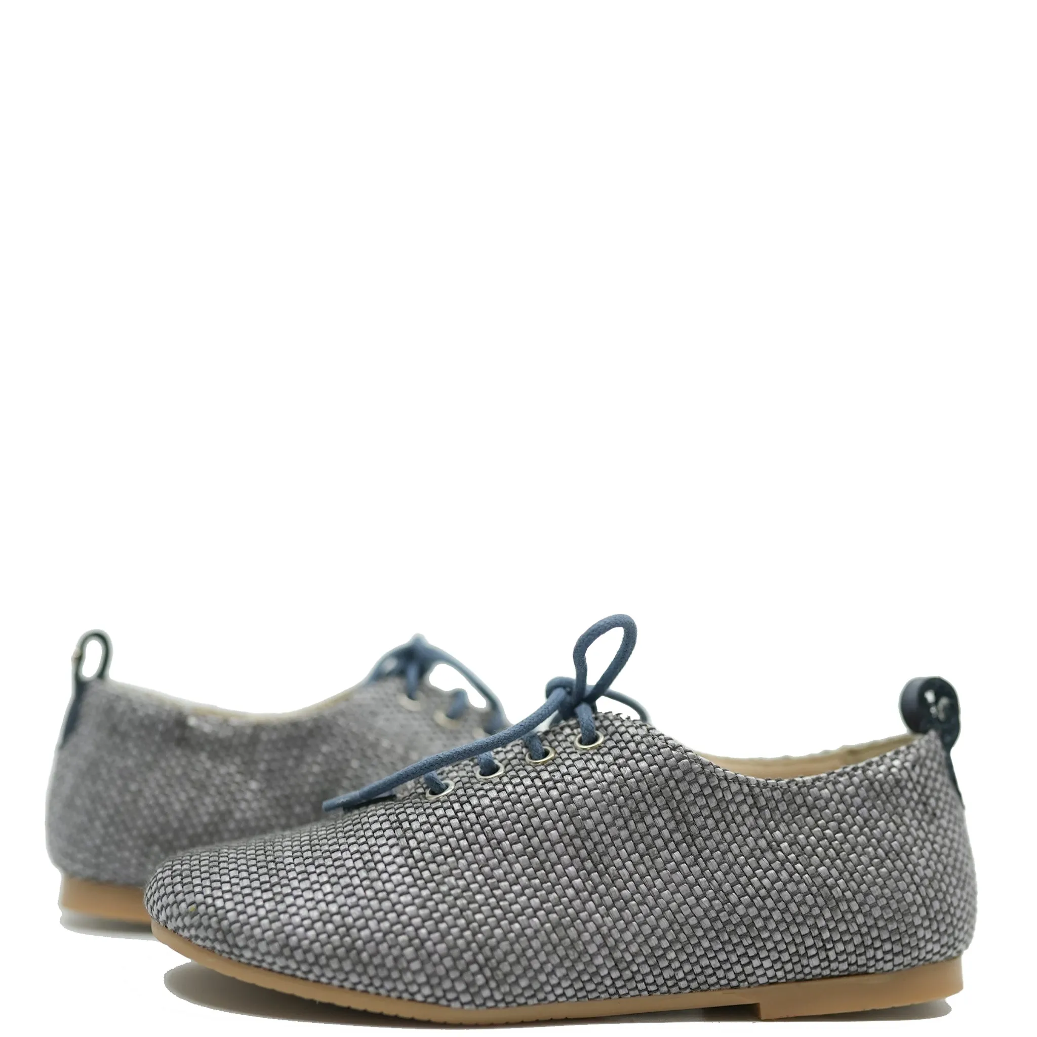 Manuela Blue Weave Lace Up Oxford
