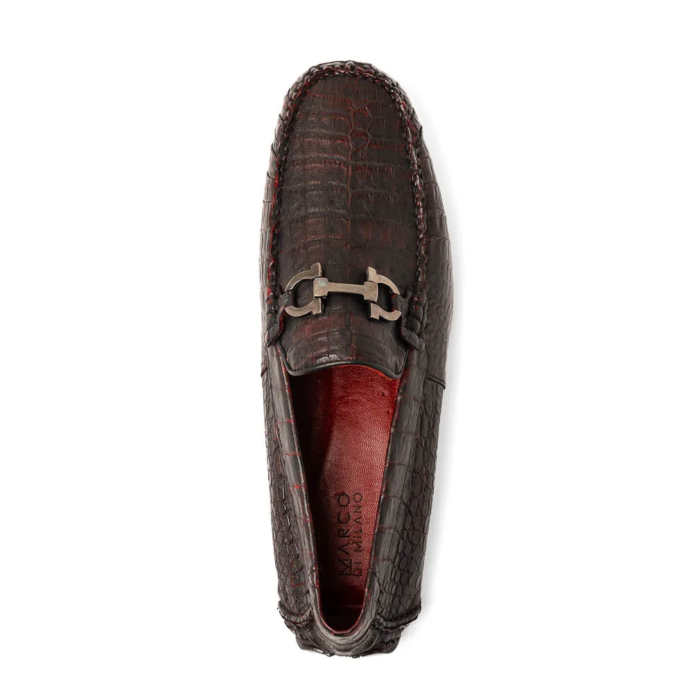 Marco Di Milano Parma Black Cherry Crocodile Loafers