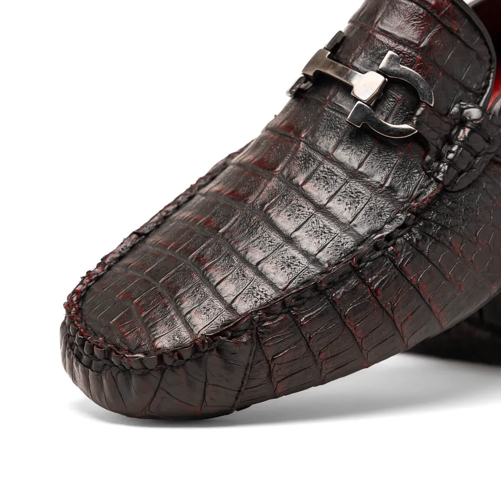 Marco Di Milano Parma Black Cherry Crocodile Loafers