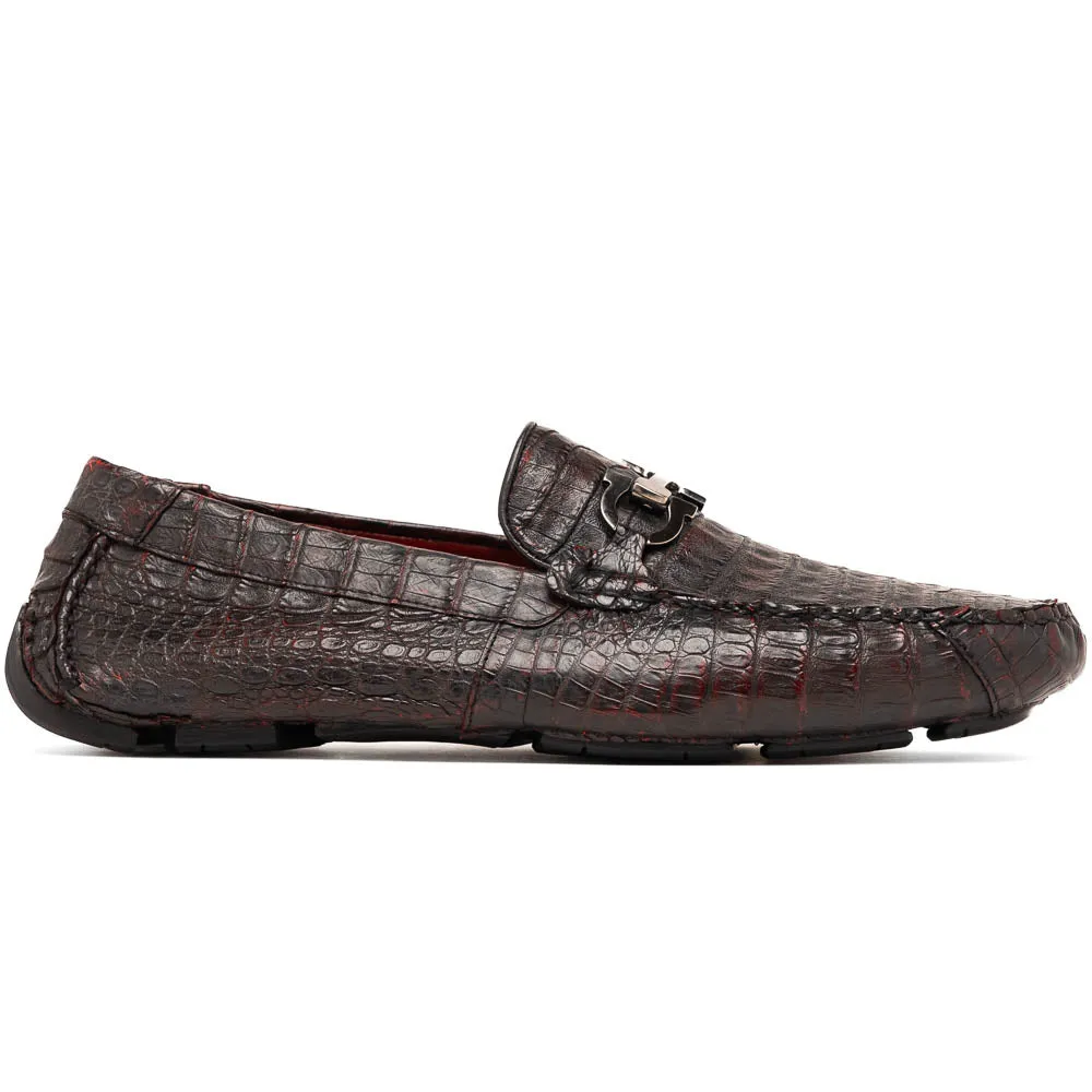 Marco Di Milano Parma Black Cherry Crocodile Loafers