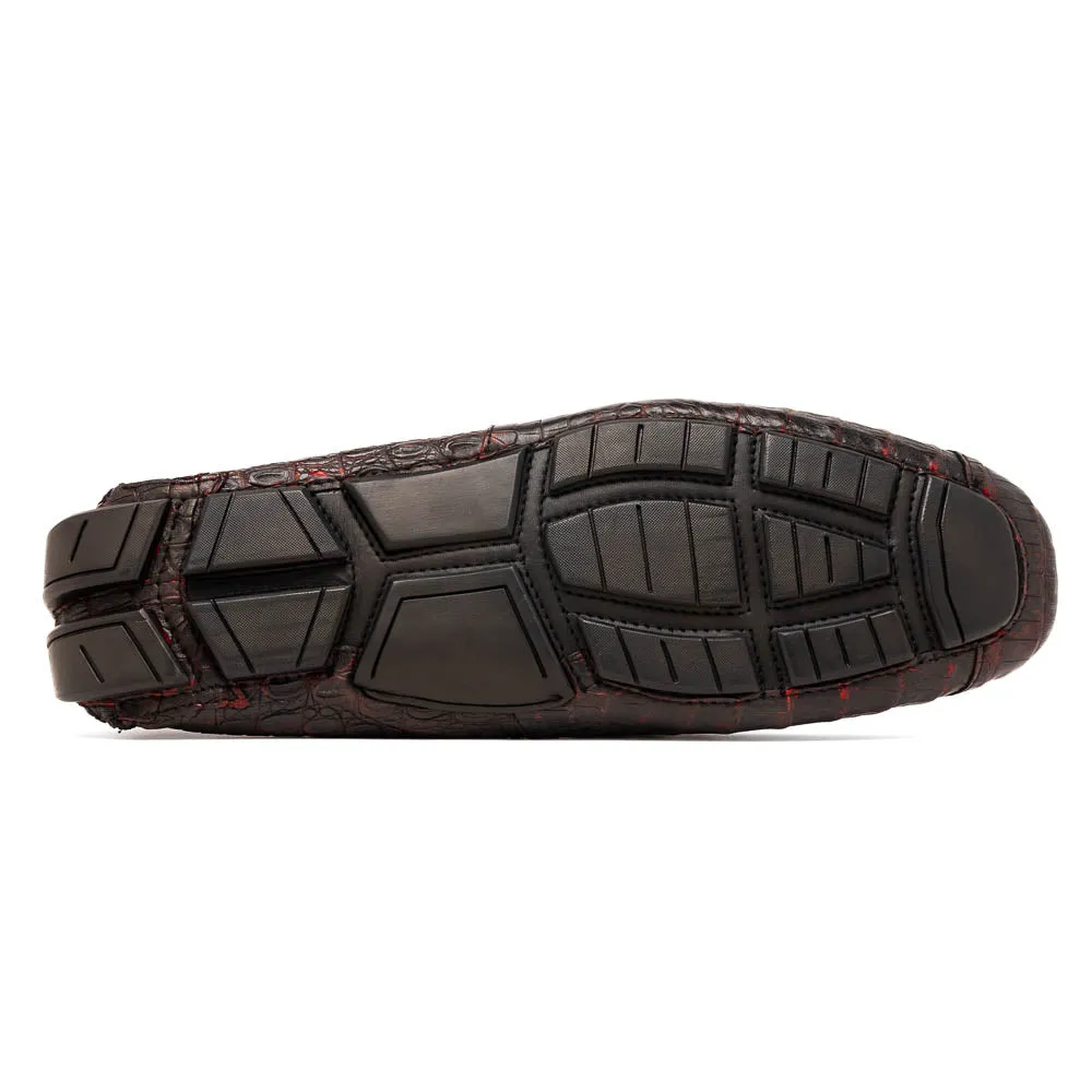 Marco Di Milano Parma Black Cherry Crocodile Loafers