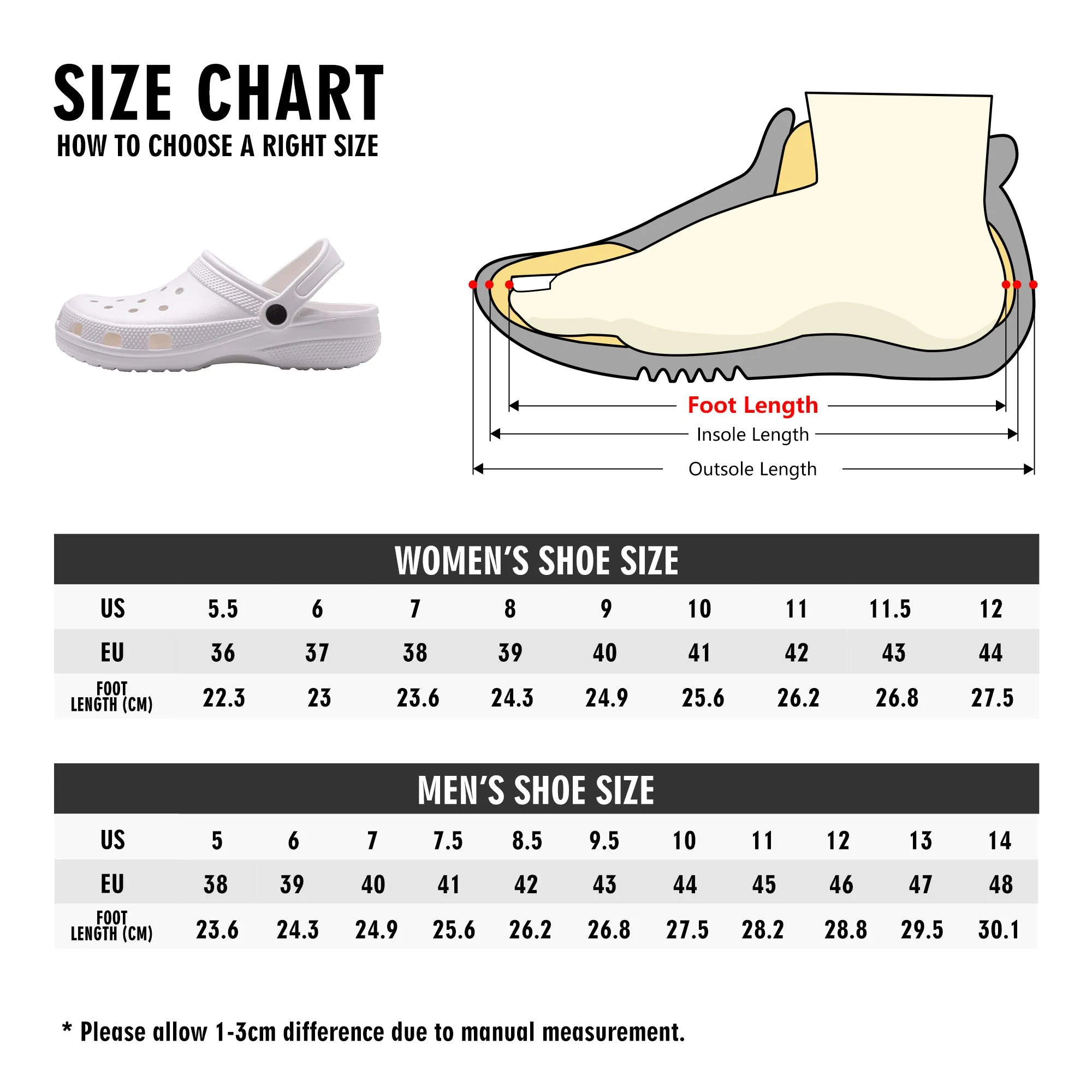 Mens All Over Printing Classic Clogs