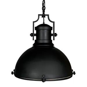 Metal Marine Fixture Pendant, Black Steel