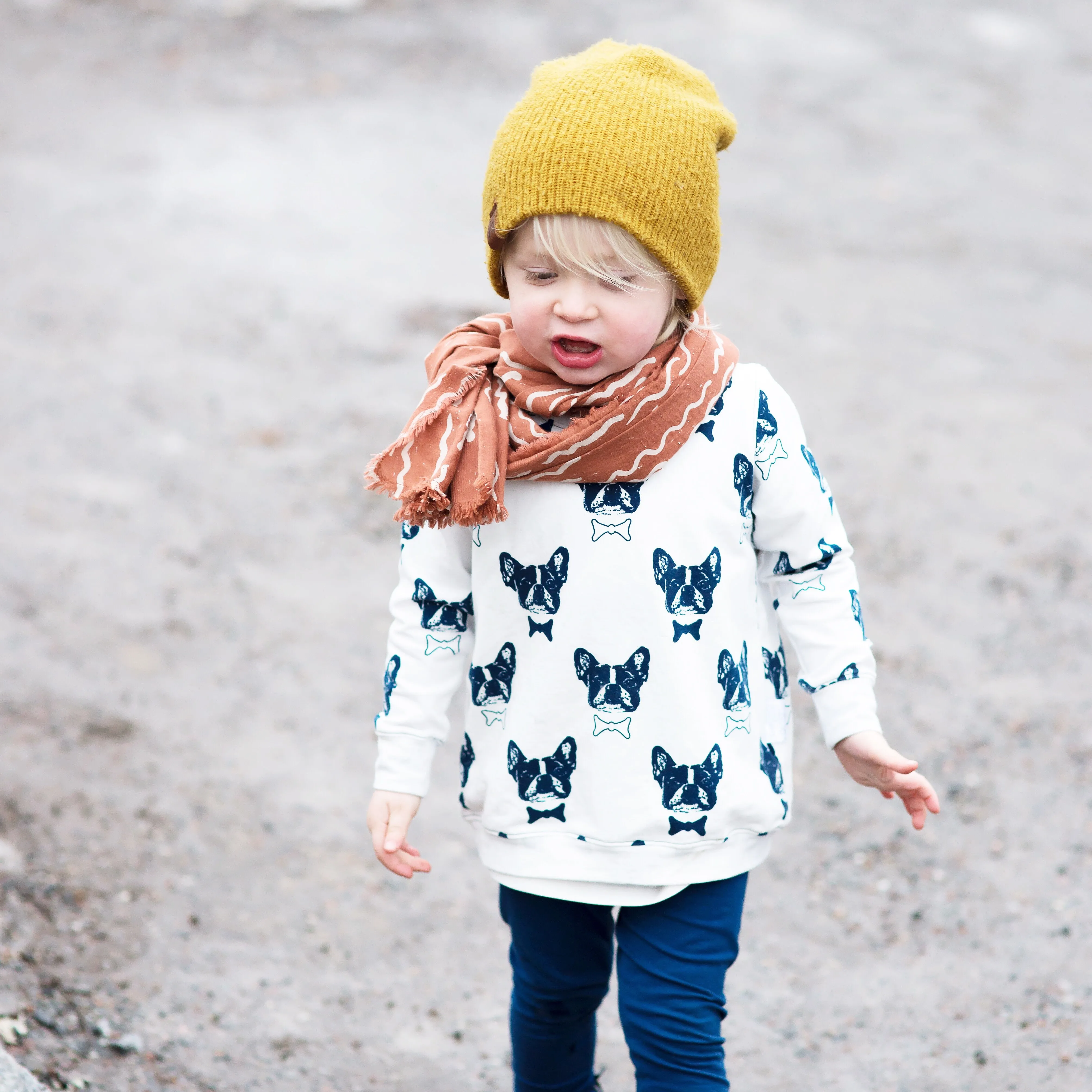 Modern Pullover with Puppies